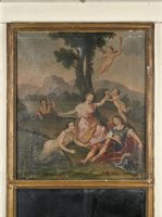 Trumeau de boiserie en bois laqué figurant la rencontre de R… (photo 2)