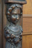 banc de hall - vers 1900 - chêne - sculpté de figures fémini… (photo 4)