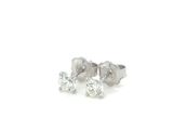 pair of diamond stud earrings on a white background