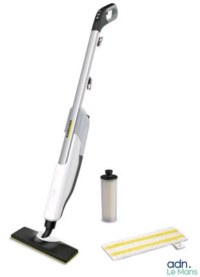a close up of a mop and cleaning cloth on a white background