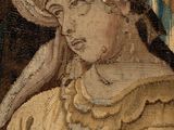 an image of a painting of a woman holding a book