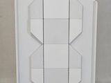 an image of a picture of a white cabinet with mirrors on it