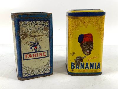 Banania : 2 boites publicitaires en tôle lithographiée (1 sa… - Photo 1