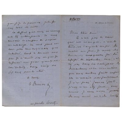 une vieille lettre manuscrite d'un homme qui écrit sur un morceau de papier