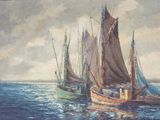 two boats that are in the water with sails