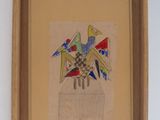 an image of a drawing of a bird sitting on top of a table