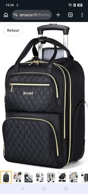 Valise cabine à roulettes pour femme.