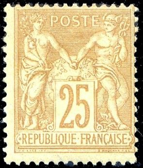 a close up of a stamp with a picture of two women on it