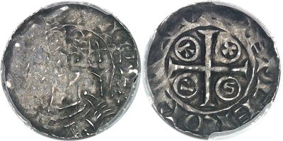 an old silver coin with an image of a woman on it