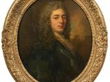 un tableau représentant un homme aux cheveux longs, vêtu d'un manteau vert