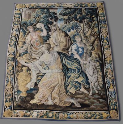 AUBUSSON (?) " Scène de l'Ancien Testament" Fragment de tapi… - Photo 1
