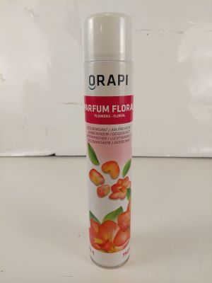 Vaporisateur de parfum Orapi avec des fleurs d'oranger sur fond blanc