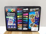 a picture of a box of markers and markers on a table