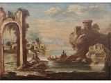an image of a painting of people on a boat in a river