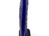 an image of a blue glass sculpture on a black stand
