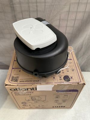 a black and white box with a white lid on it