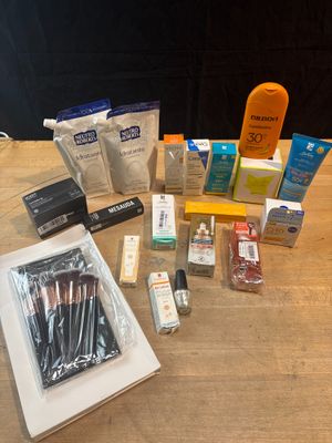 many items that are on the table ready to be packed