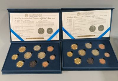 NUMISMATIQUE - MALTE 2 coffrets de monnaies en Euro année 20…