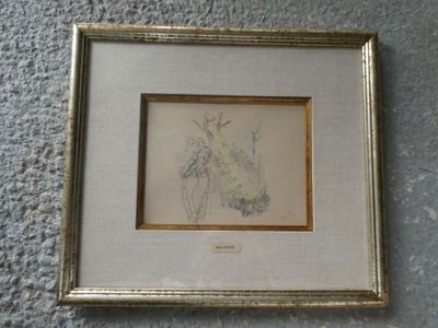 une image représentant une photo représentant une photo d'un cheval dans un cadre doré