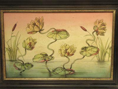 an image of a painting of water lilies in a pond
