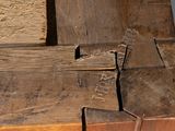 a close up of a piece of wood that has been damaged