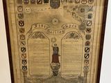 une reproduction encadrée de la Déclaration d'indépendance des États-Unis