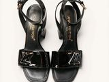 louis vuitton black leather sandals with gold buckles