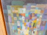 une peinture représentant un vase de fleurs sur une table