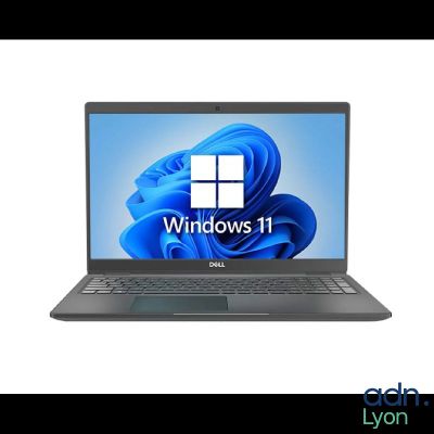 L'ordinateur portable Dell est ouvert et prêt à l'emploi.