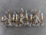 brass and crystal wall sconce with five arms