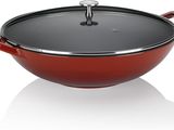 an image of a red pan with a lid on a white background