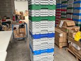 boxes stacked on top of each other in a warehouse