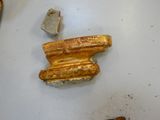 a piece of bread that has been cut in half