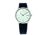 montre-bracelet avec cadran blanc et bracelet en cuir noir