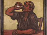 an image of a painting of a man drinking from a glass