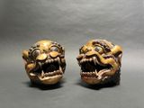 a pair of antique carved wood foo foo foo foo foo foo foo foo foo foo foo foo foo foo foo