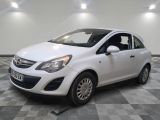 a picture of a small white car in a room