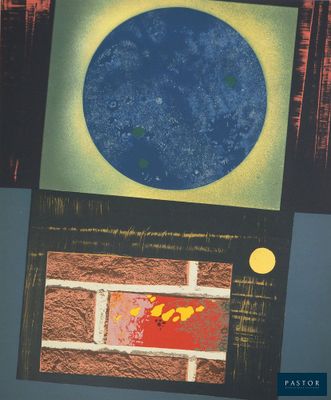 an image of a book cover with a picture of the moon and a brick wall