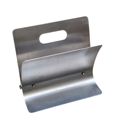 a metal holder with a handle on a white background