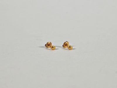 Paire de prothèses d'oreille en or jaune 18K (750°/°°). Poids : 0,9 g