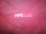 pink background with the word hpe on top of it