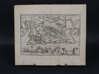 un dessin représentant le plan d'une ville avec une rivière au premier plan