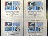 four stamps with a picture of a woman ' s face on them