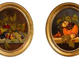 tableau représentant une nature morte aux fruits, dans un cadre doré