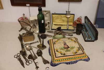 a table with a lot of items on it