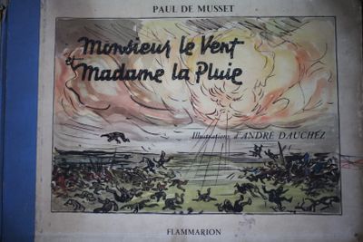 illustration d'un livre représentant un homme à cheval dans un champ