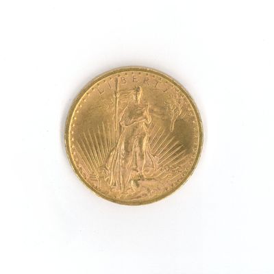 an image of a gold coin on a white surface
