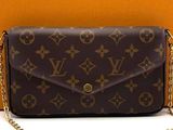 louis vuitton monogramet wallet purse with chain strap