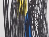 une image représentant une peinture noire et jaune sur fond blanc