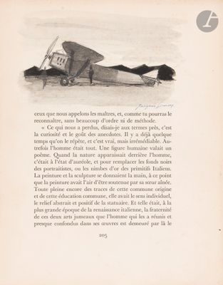 an old book with a picture of a plane on it